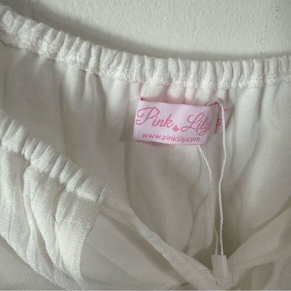 Pink Lily White Boho Dress - Picture 4 of 6